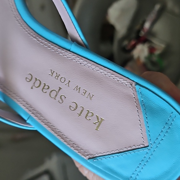 Kate Spade Turquoise Feathered Sandals - Picture 3 of 9